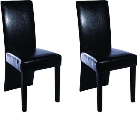 vidaXL Krzesła ze skóry ekologicznej, czarne