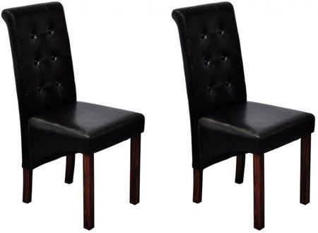 vidaXL Eleganckie krzesła jadalniane, czarna sztuczna skóra