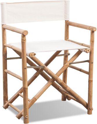 vidaXL Krzesło reżyserskie składane, z bambusa i płótna