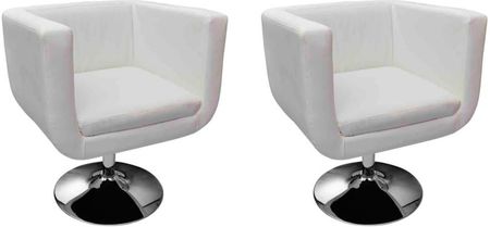 vidaXL Nowoczesne fotele, białe, chromowane
