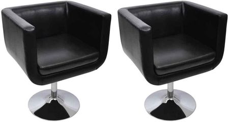 vidaXL Nowoczesne fotele, czarne, chromowane