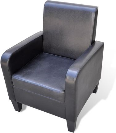vidaXL Miękki nowoczesny fotel ze sztucznej skóry czarny