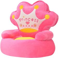 vidaXL Fotel dla dzieci PRINCESS pluszowy różowy - Fotele i pufy dziecięce