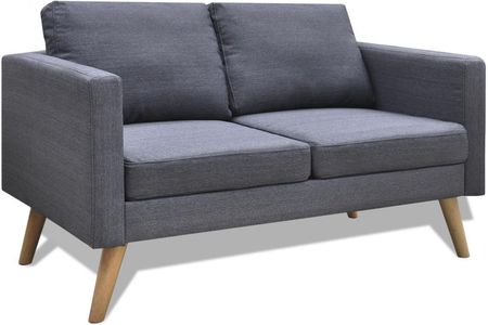 vidaXL Ciemno szara 2 osobowa, materiałowa sofa