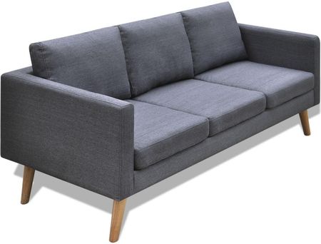 vidaXL Ciemno szara 3 osobowa, materiałowa sofa