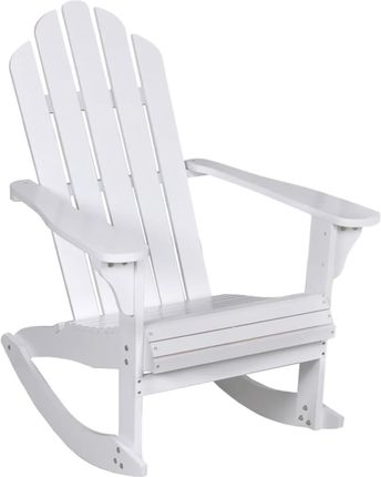 vidaXL Drewniane krzesło bujane (Białe)