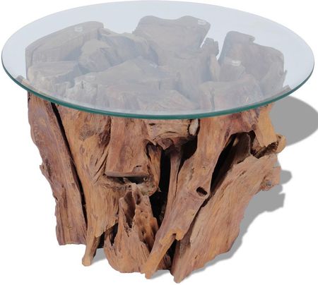 vidaXL Stolik kawowy z drewna tekowego, okrągły 60 cm