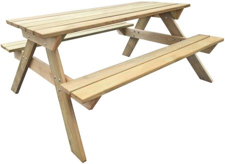 vidaXL Drewniany stół piknikowy z ławkami 150 x 135 71,5 cm