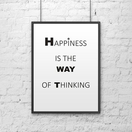 Dekosign Plakat Dekoracyjny 50X70 Cm Happiness Is The Way Of Thinking Biały Ds Pl1 0