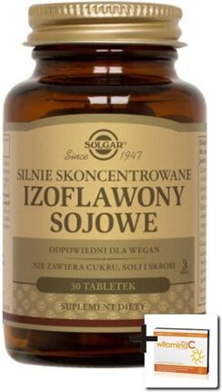 SOLGAR Izoflawony sojowe, 30 tabl + Witamina C, 200 mg, 25 tabl