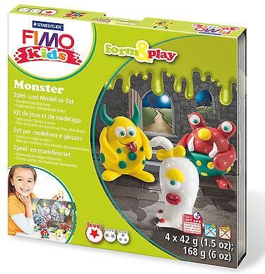 Staedtler Fimo Kids Form&Play Potwory 4X42G + Akcesoria