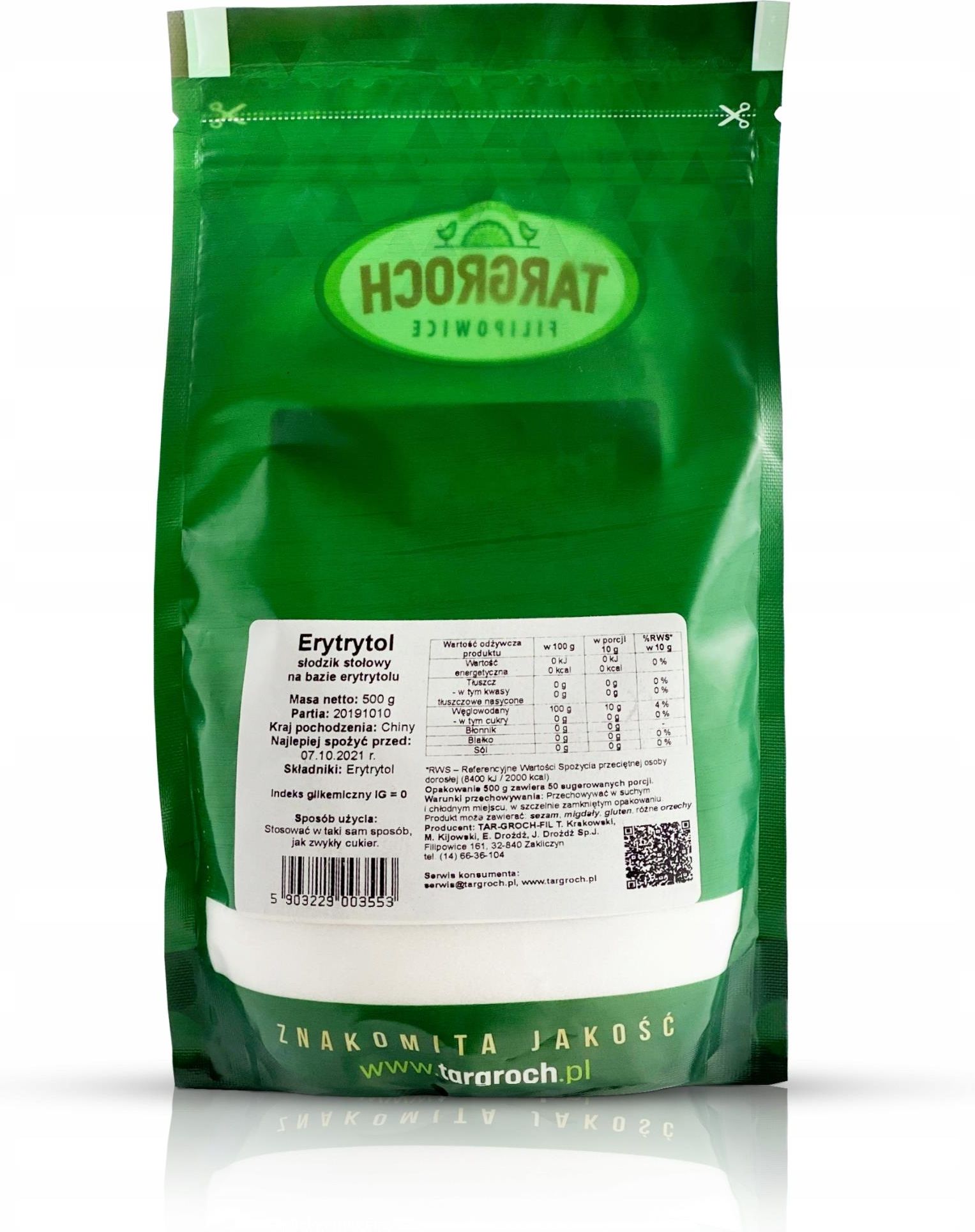 Erytrol Erytrytol Naturalny Słodzik 500 G - zdjęcie 4 Erytrol Erytrytol Naturalny Słodzik 500 G