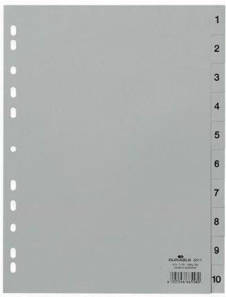 Durable Przekładki Pp A4 Numeryczne 1-10 Szare Kolor - Szary