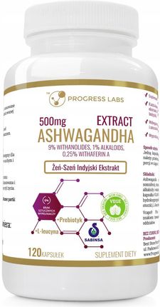 Progress Labs Ashwagandha Ekstrakt 500 mg 120 kaps.