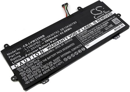Cameron Sino Bateria do Lenovo IdeaPad 11.6 N22 / 5B10K90780 3900mAh 43.88Wh Li-Polymer 11.25V (CSLVW220NB)