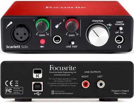 DTM・DAW Focusrite Scarlett Solo 2nd Focusrite Scarlet Solo 2Gen - Ceny i opinie - Ceneo.pl