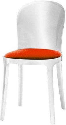 Magis Krzesło Przezroczyste Bezbarwne Vanity Czerwony Materiał