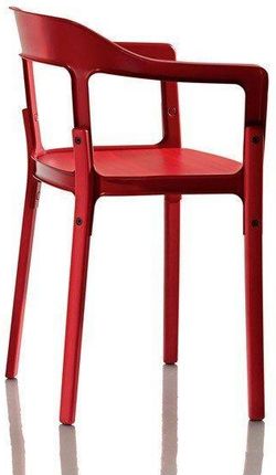 Magis Krzesło Steelwood Nogi I Siedzisko Czerwone Oparcie Czerwone (Sd7405083)