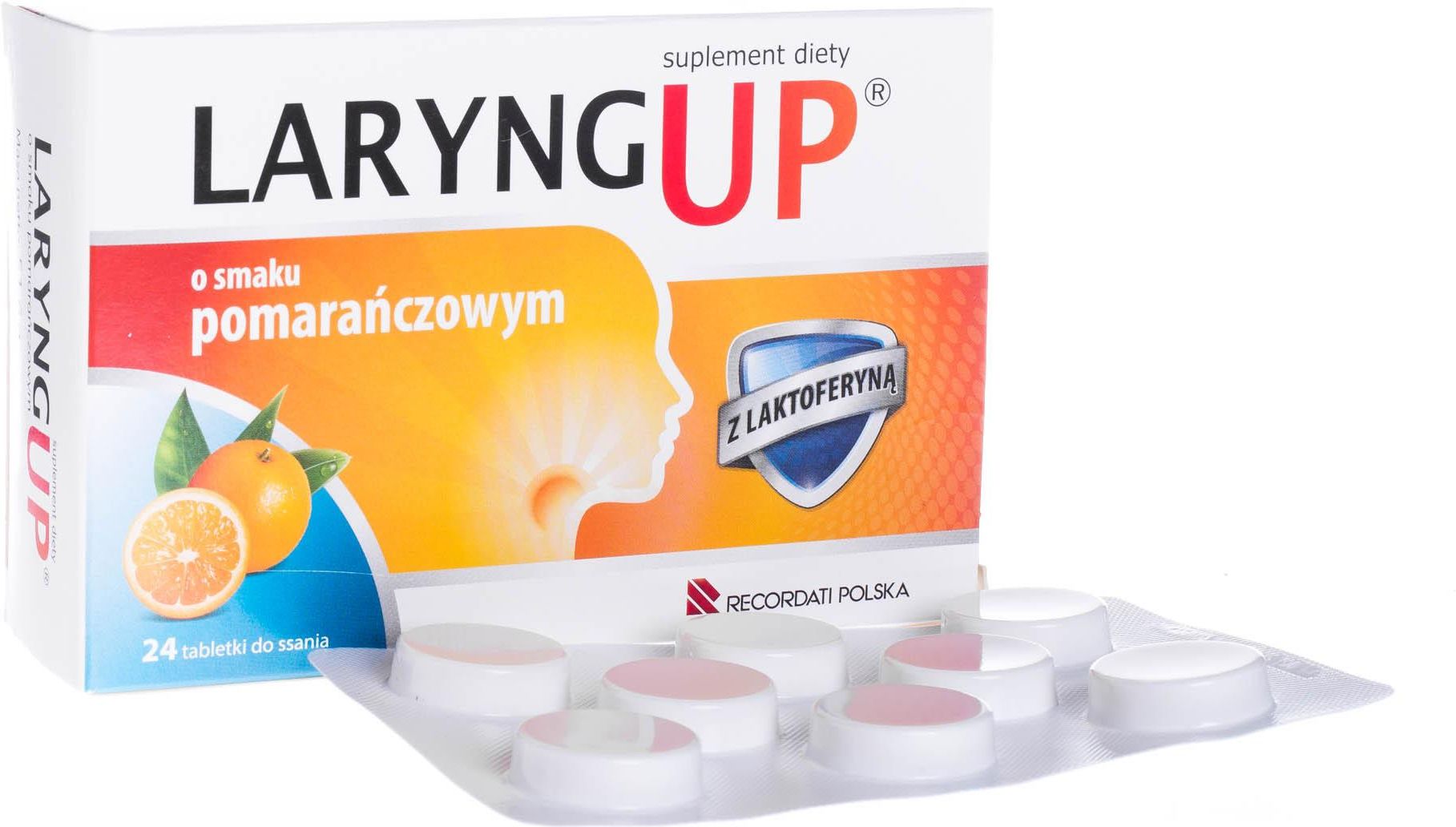 Up Tabl Laryng UP - 24 tabl. o smaku pomarańczowym - Opinie i ceny na Ceneo.pl