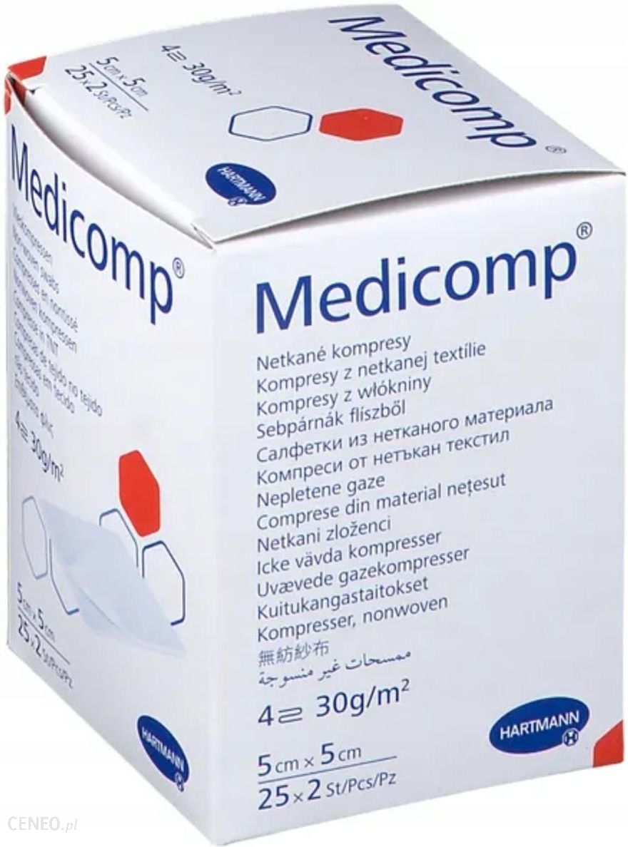 Medicomp - kompresy z włókniny 5x5 cm, 50 szt.