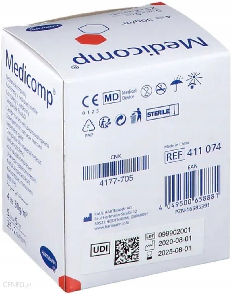 Medicomp - kompresy z włókniny 5x5 cm, 50 szt.