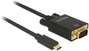 Delock USB-C -VGA 1080p 2m Czarny (85262)