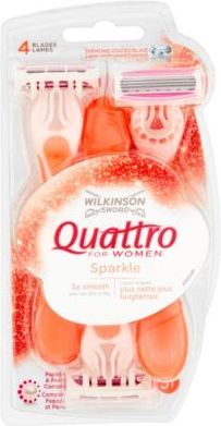 WILKINSON Sword Quattro For Women Sparkle Jednorazowe maszynki do golenia 3szt