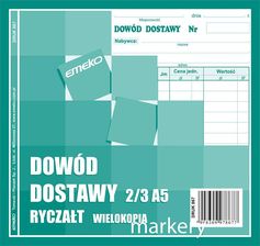 Emeko Druk Dowód Dostawy Ryczałt Ddr 2/3 A5 Wiel (Dr867)