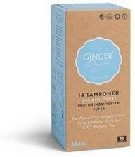 Ginger Organic Bio Tampony Organic Biozne Z Aplikatorem Super 14szt  - Tampony