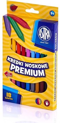 Kredki Woskowe Premium 18 Kolorów