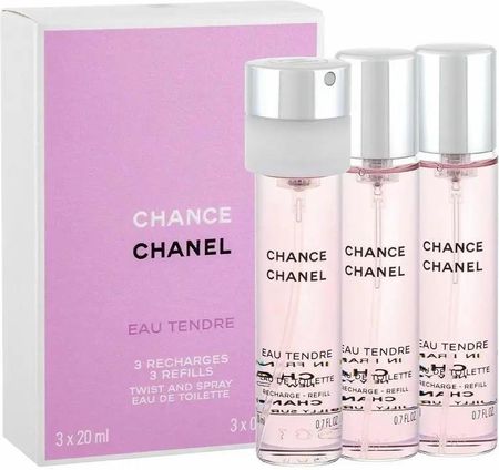 Chanel Chance Eau Tendre 3x 20 ml Woda Toaletowa Napełnienie