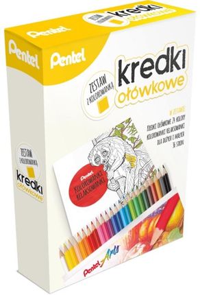 Pentel Zestaw Kredki Ołówkowe 24 Kolory + Kolorowanka