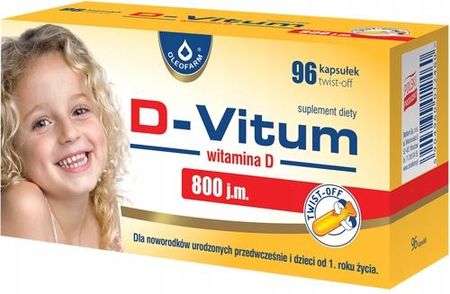 Oleofarm D-Vitum 800 j.m. witamina D dla niemowląt 96 kaps.