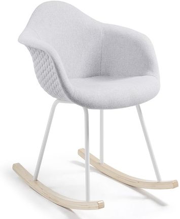 La Forma Fotel Kenna Rocking Chair Natural Wood Fabric Light Grey Cc0380jq14 79,0x63,0