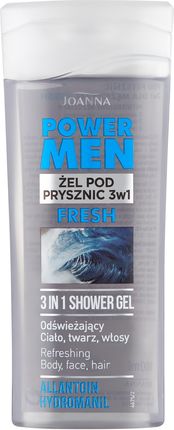 Joanna Power Men Żel pod prysznic 3w1 FRESH alantoina i hydromanil 100 ml