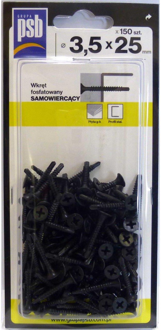 Zdjęcie Sila Wkręt fosfatowany samowiercący 3,5x25 blister - Głuchołazy