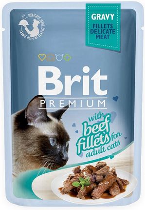 Brit Premium Beef Fillets For Adult Cats Gravy 85G