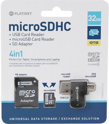 Platinet microSD 32GB Class 10 (PMMSD32CR4)
