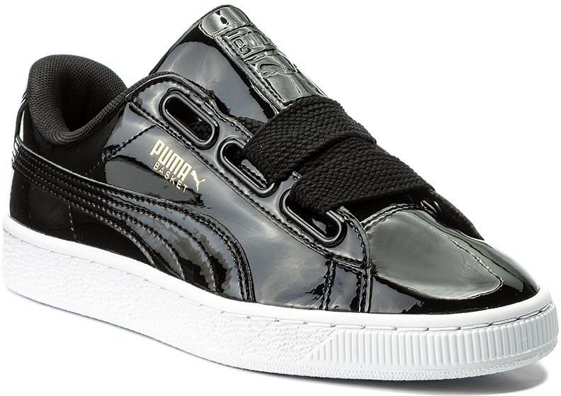 puma basket black patent leather