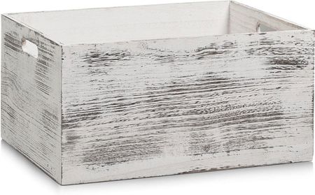 Zeller Skrzynia Do Przechowywania Rustic White Drewniana - Kolor Biały 40X30X20 Cm (B01Elzlmoc)