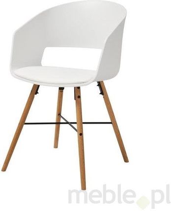 Interstil Krzesło Cai Białe Tworzywo Skóra Ekologiczna 22252 2 (22252-2)