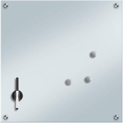 Zeller Szklana tablica magnetyczna MEMO, biała + 3 magnesy, 55x55 cm  