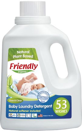 Friendly Organic, Płyn do prania ubranek dziecięcych, bezzapachowy, 1567 ml, 53 prania 