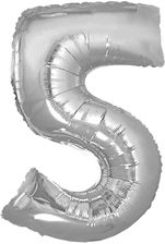 Zdjęcie BALON FOLIOWY CYFRA 5 SREBRNY 14'' 1szt - Katowice
