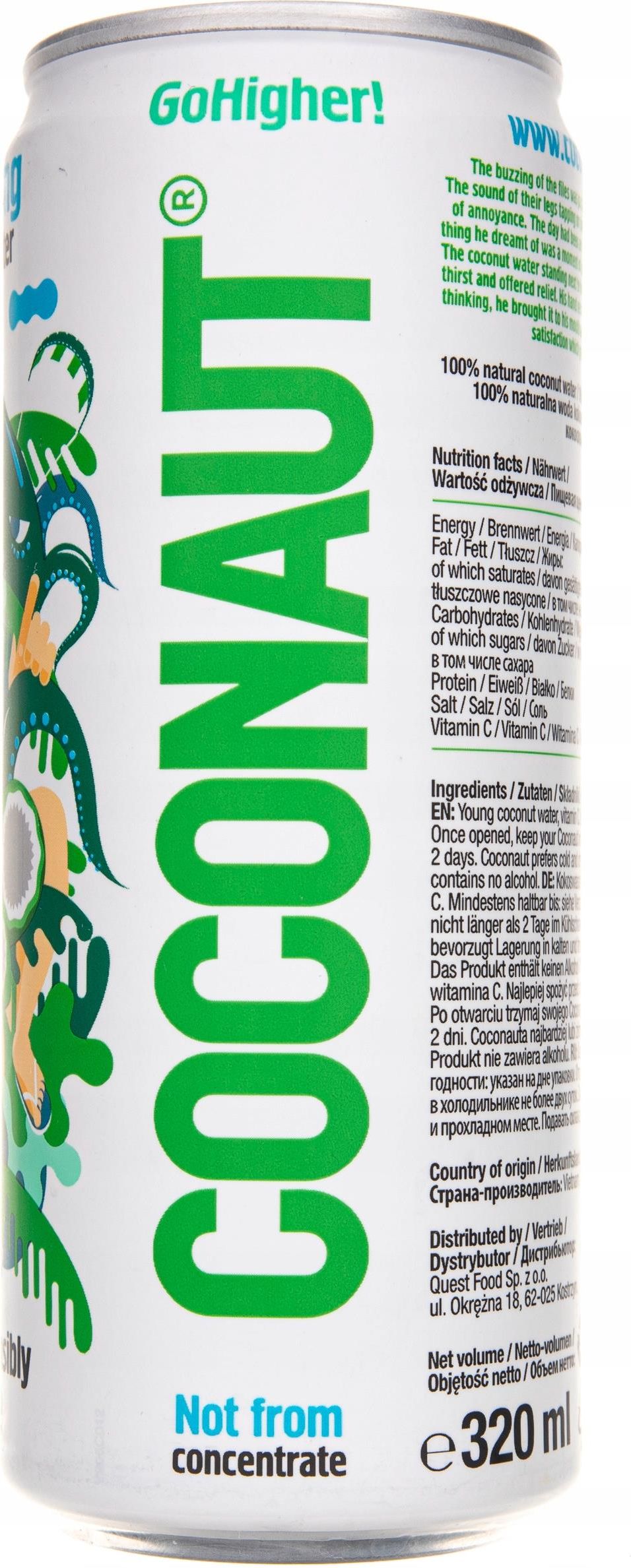 Coconaut 320Ml 100% Woda Kokosowa Młody Kokos