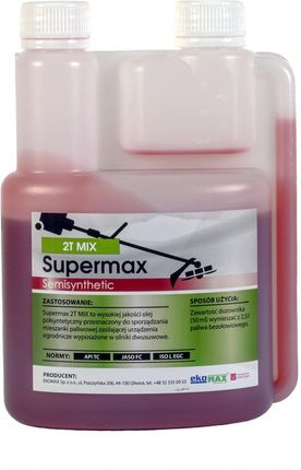 Ekomax Olej do silników dwusuwowych Supermax 2T mix 0,5 L czerwony ABUZSS