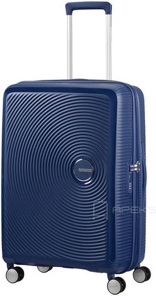 American Tourister Soundbox Spinner 67 EXP średnia walizka z poszerzeniem - Midnight Navy