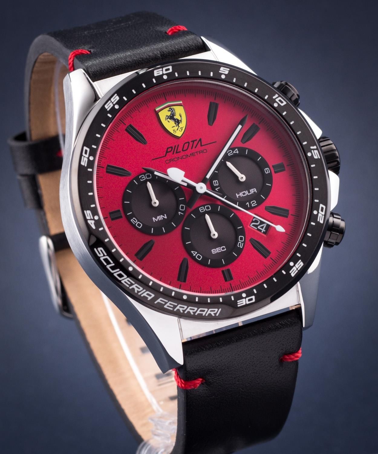 Scuderia newest Ferrari Men's Watch 0830807 Quartz Chronograph Black Mesh Steel 44mm