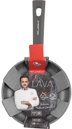 FLORINA - Lava Stone Aluminium Frying Pan | 20 cm Diameter | Deep Pan Induction | Non-Stick Coating Universal Pan | Suitable for Induction Hobs, Gas Hobs and Electric Hobs (Grey FLORINA - Lava Stone Aluminium Frying Pan | 20 cm Diameter | Deep Pan Induction | Non-Stick Coating Universal Pan | Suitable for Induction Hobs, Gas Hobs and Electric Hobs (Grey