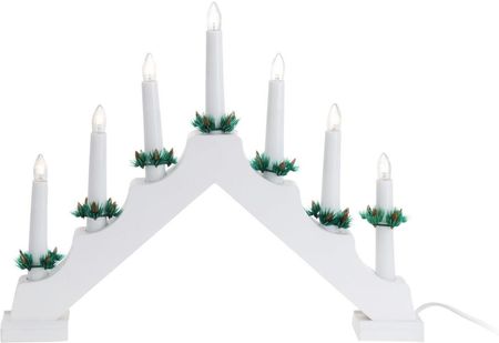 Drewniany świecznik dekoracyjny Winter, biały